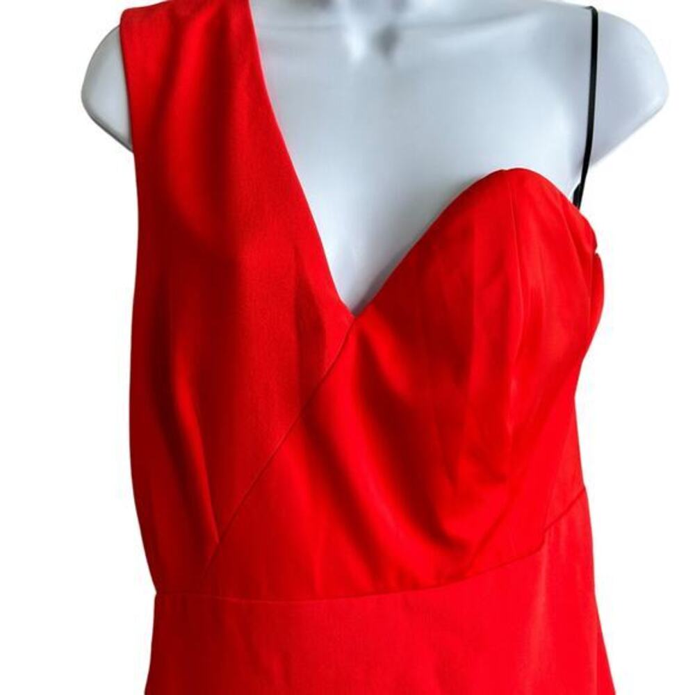 NBD Jasper Dress XL one shoulder Mini Dress- Red Orange - Picture 5 of 12